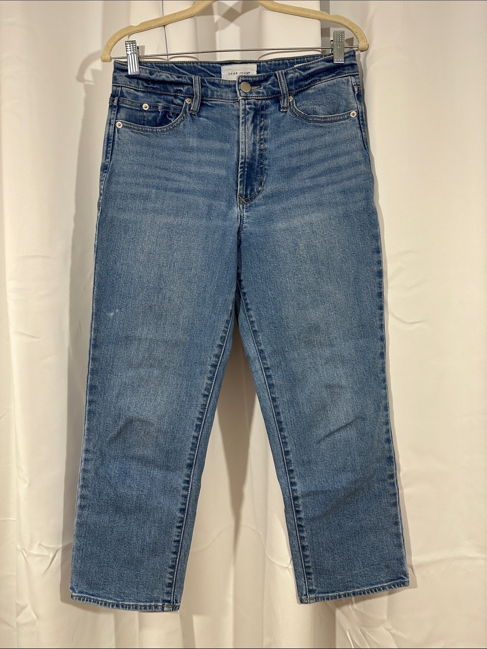 Dear John Frankie Straight Super High Rise Crop Jeans Size 28